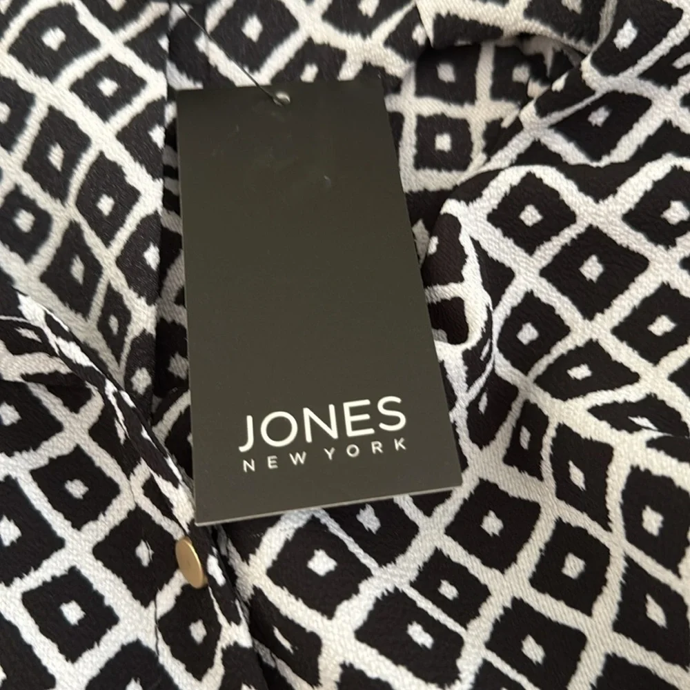 NWT Jones New York Black and White Geometric Tunic Top Size XL - Picture 6 of 8